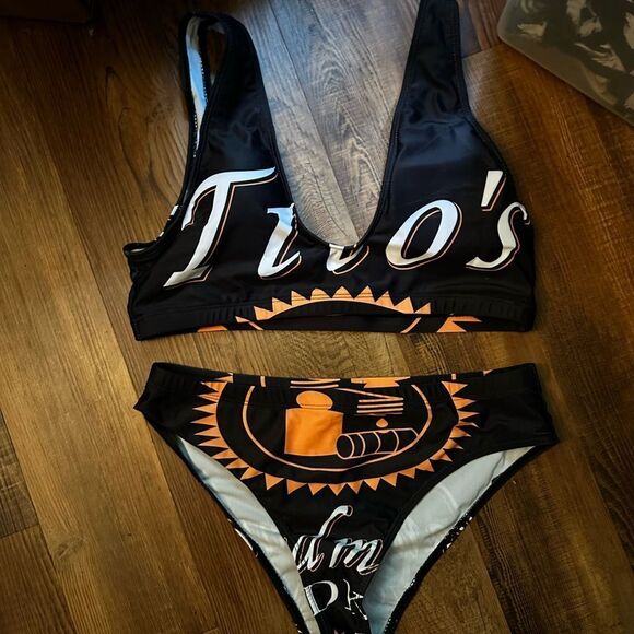 TITO’S BIKINI Black and Orange Women's Swim Set - Picture 1 of 6